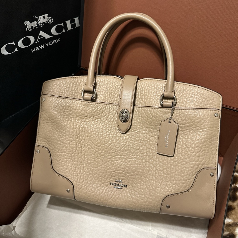 Coach Taupe Leather Tote